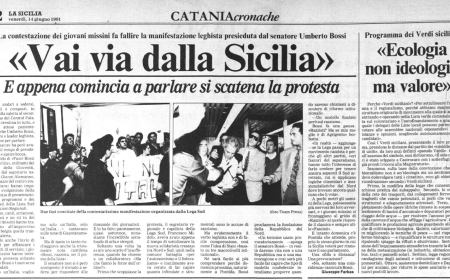 La prima volta che Bossi venne a Catania fatto scappare dai missini. Pogliese: &laquo;Io c'ero, vi racconto come and&ograve;&raquo;