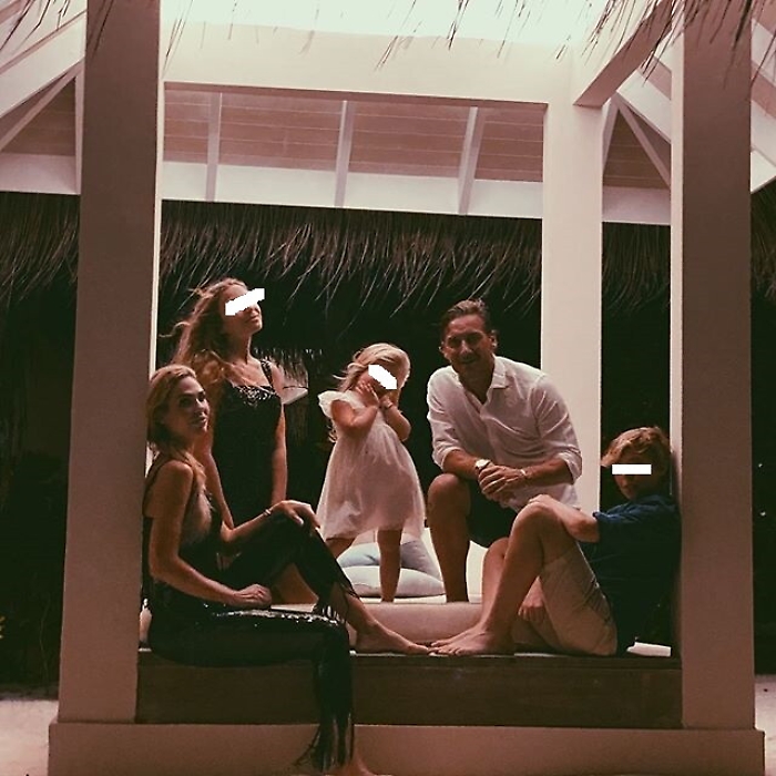La famiglia Totti-Blasi alle Maldive