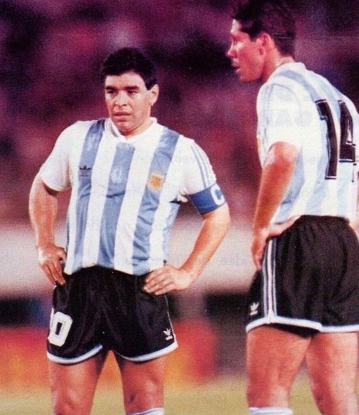 Diego Armando Maradona con Diego Pablo Simeone