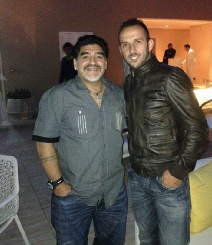 Maradona con Beppe Mascara