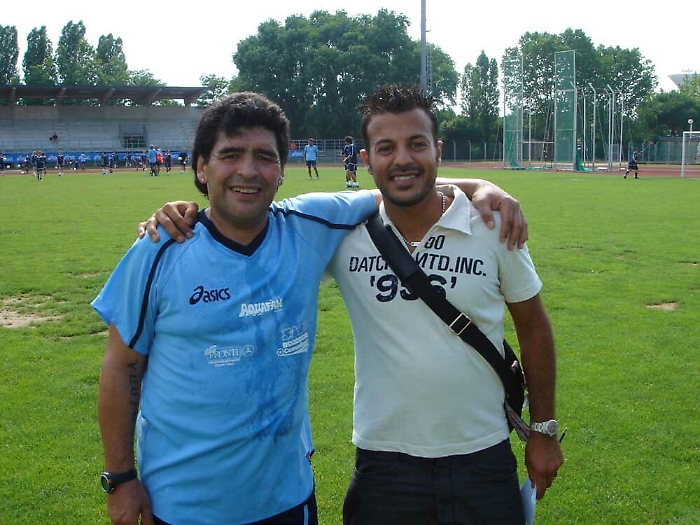 Maradona con Adrian Ricchiuti