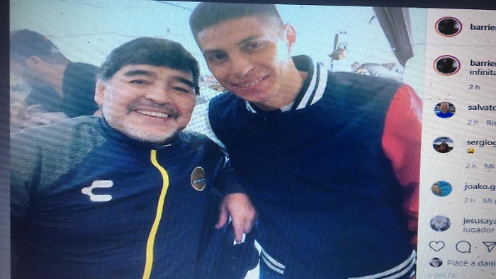 Maradona con Pablo Cesar Barrientos