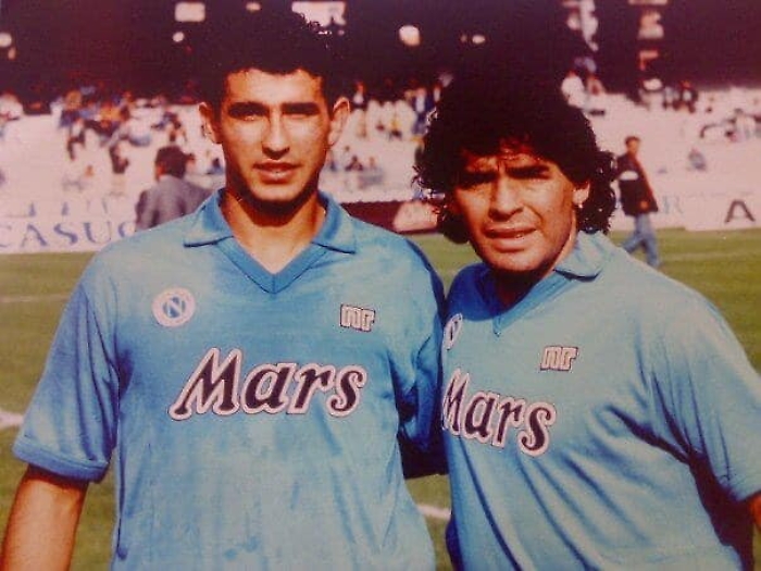 Maradona con Antonio Bucciarelli