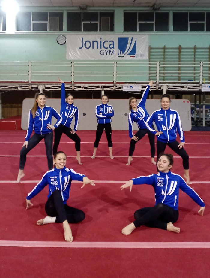 Le ginnaste della Ionica Gym al centro Federale di Ginnastica alla Plaia a Catania