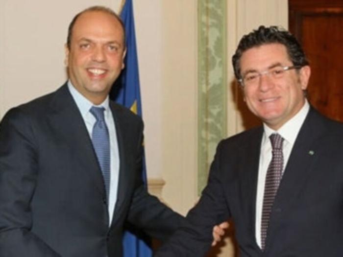 Antonello Montante con il ministro dell'Interno Angelino Alfano