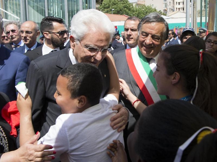 Il presidente della Repubblica Sergio Mattarella all'Ucciardone per la cerimonia commemorativa in occasione del 25/o anniversario delle stragi di Cap