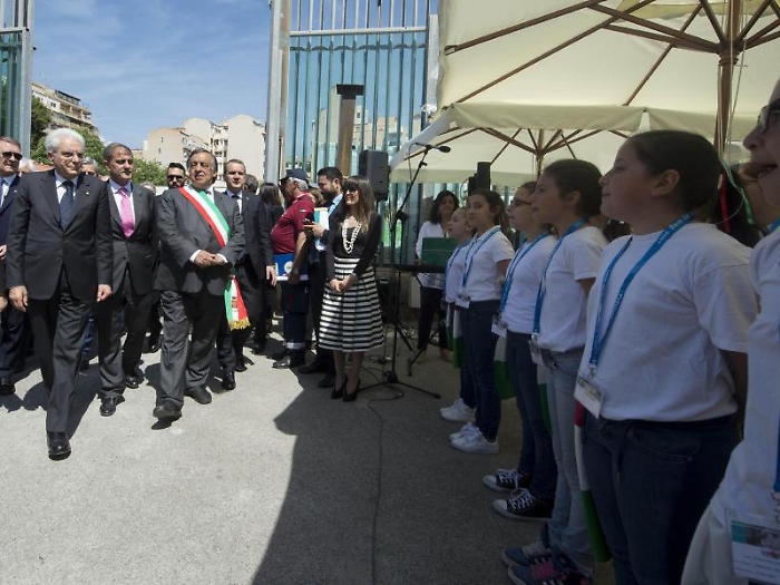 Il presidente della Repubblica Sergio Mattarella all'Ucciardone per la cerimonia commemorativa in occasione del 25/o anniversario delle stragi di Cap