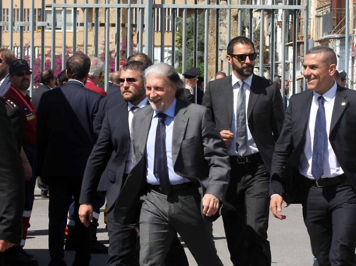 Il magistrato Roberto Scarpinato arriva all'aula bunker del carcere dell'Ucciardone per le celebrazioni del25simo anniversario della strage di Capaci