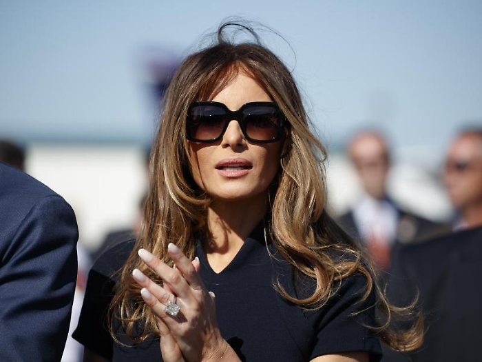 Melania Trump watches her husband, Republican presidential candidate Donald Trump, speak during a campaign rally, Saturday, Nov. 5, 2016, in Wilmingt