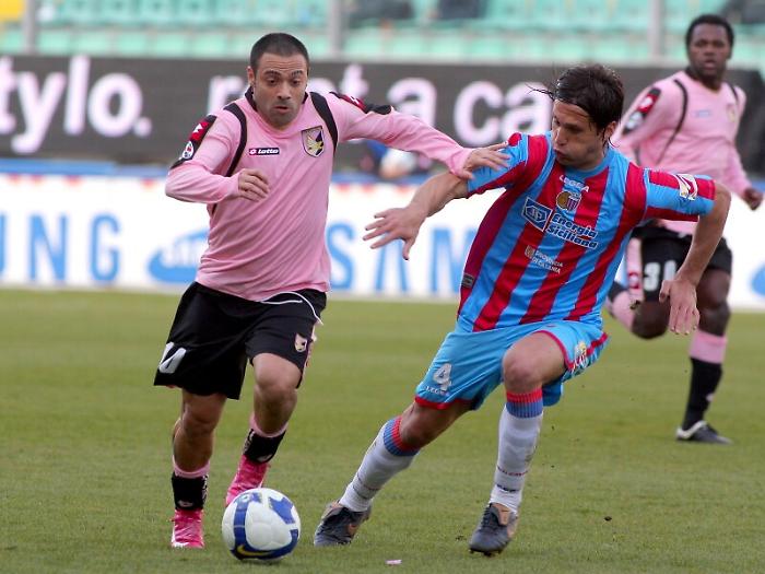 incontro di calcio palermo - catania; miccoli e biagianti