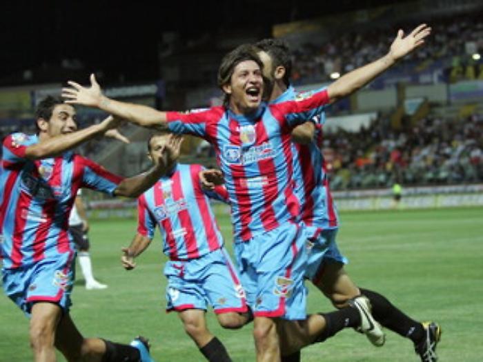 biagianti esulta dopo il pareggio col parma