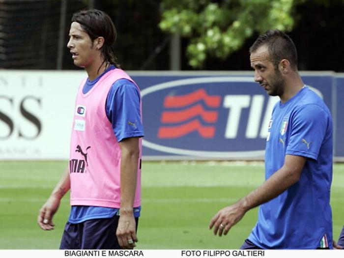 coverciano ritiro nazionale italiana calcio - biagianti e mascara