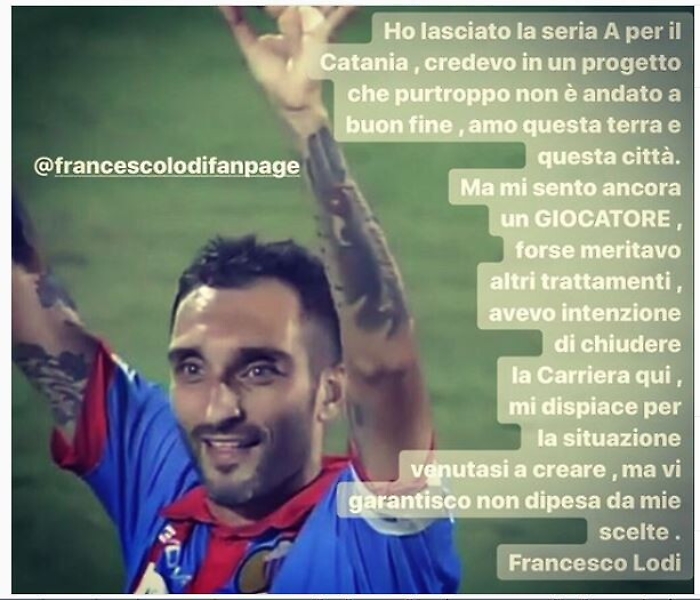 Lodi va alla Triestina e lancia "frecciatine": &laquo;Per il Catania ho lasciato la serie A, volevo chiudere la carriera qui&raquo;
