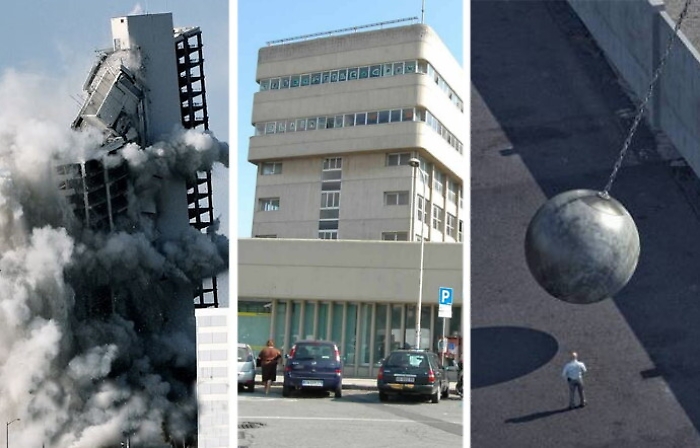 Il palazzo delle poste e le due possibile tecniche di demolizione