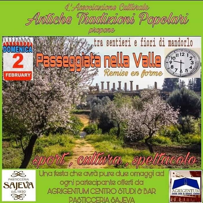 Domani ad Agrigento si andrà tra sentieri e fiori di mandorlo