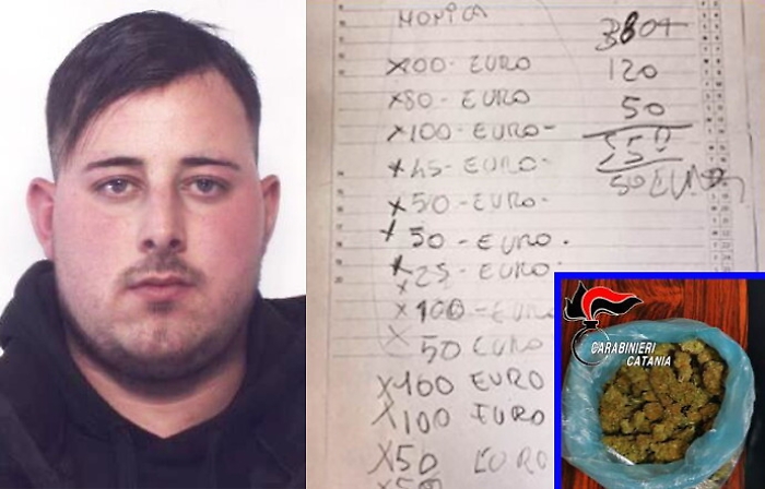 Catania, spacciatore arrestato a Librino con l'erba e la “contabilità”