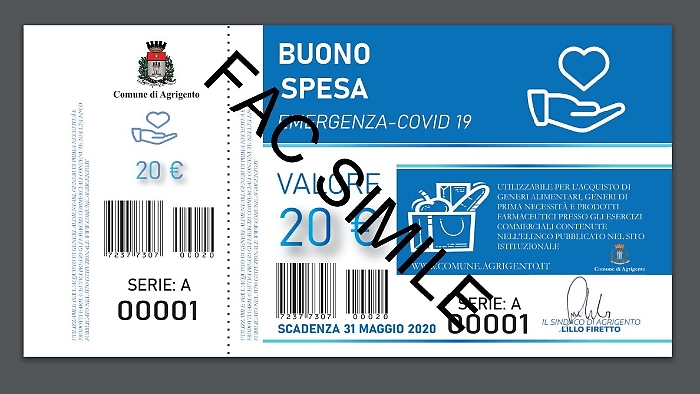 Agrigento, erogati altri 120 dal comune alle famiglie meno abbienti