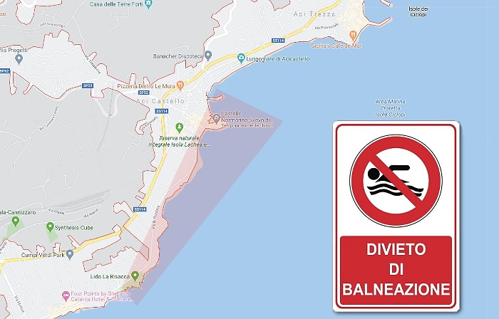 Aci Castello, divieto temporaneo di balneazione su parte del litorale