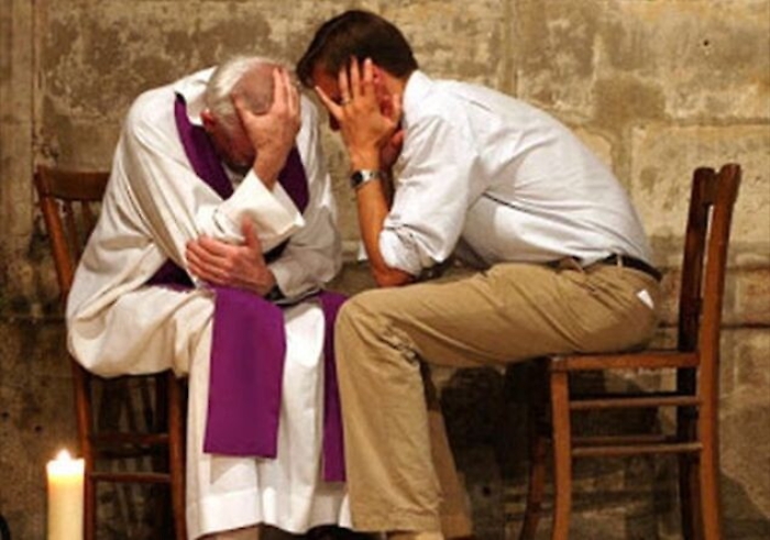 Parla il sacerdote:  &laquo;Ho letto nel suo racconto dolore e un sincero pentimento&raquo;