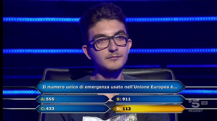 Giovane licatese protagonista alla trasmissione "Chi vuol essere milionario"