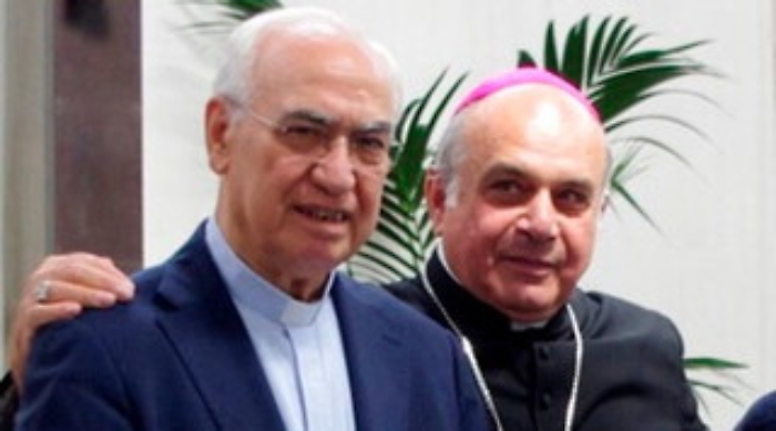 da sinistra monsignor Salvatore Genchi con l'arcivescovo di Catania monsignor Salvatore Gristina