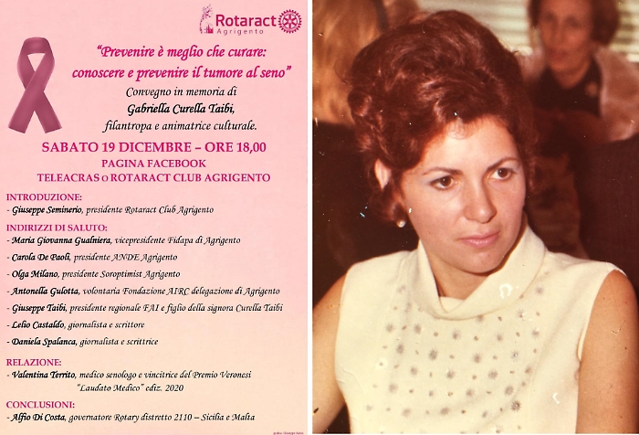 Il webinar sulla prevenzione dei tumori per ricordare Gabriella Curella Taibi