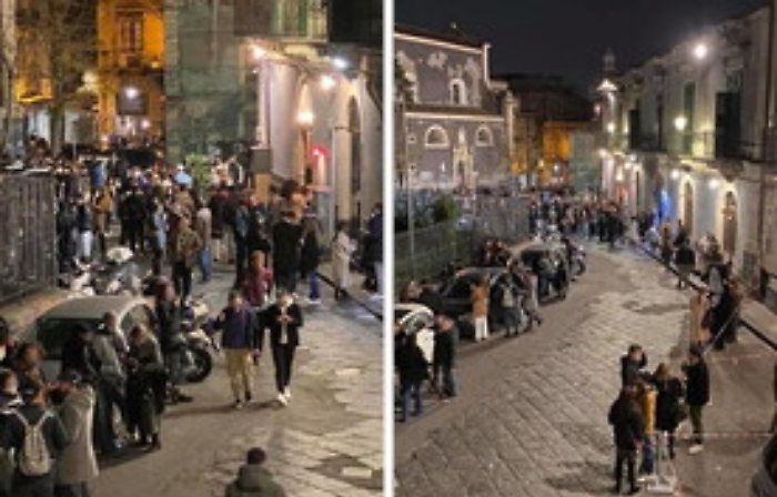 Catania, assembramenti in piazza Currò per aperitivo: foto fanno giro del web