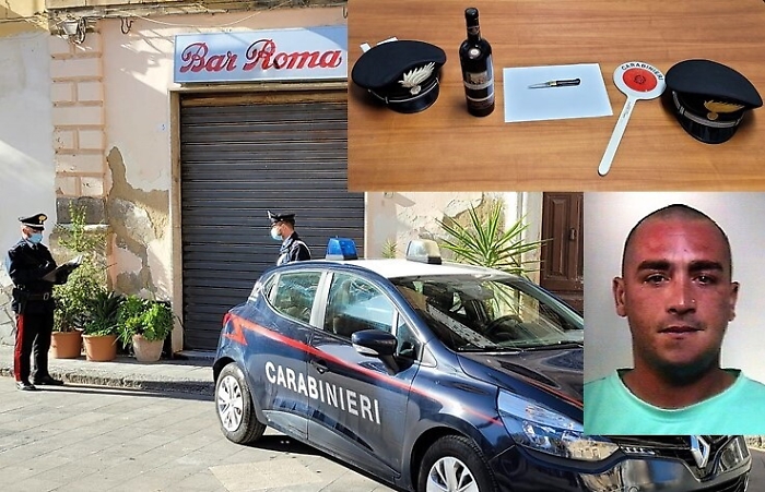 Palagonia, evade dai domiciliari per andare a rapinare un bar di una bottiglia di vino