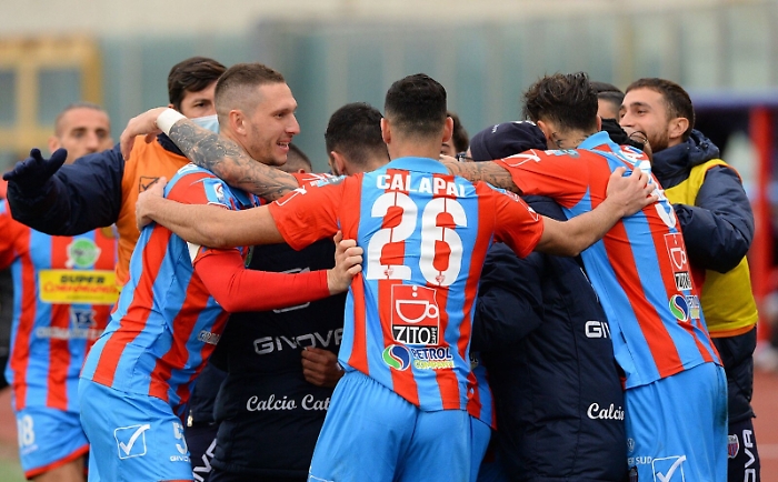 L'esultanza finale dei rossazzurri (foto: Filippo Galtieri)