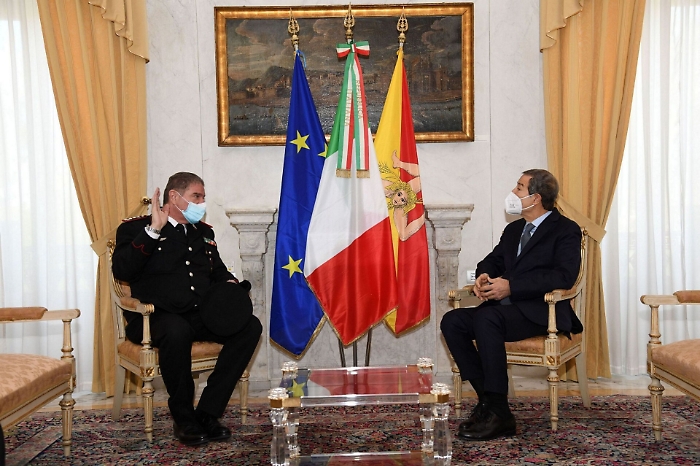 Musumeci riceve il generale Cavallo, neocomandante interregionale dei carabinieri