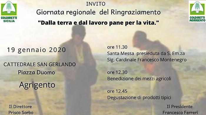 Coldiretti, Giornata regionale del Ringraziamento ad Agrigento