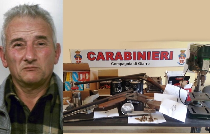 In casa aveva una “santabarbara” fai-da-te: arrestato 59enne di Giarre