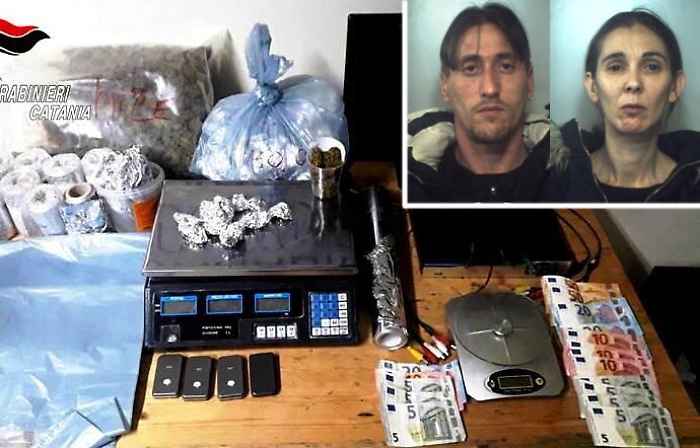 Catania, coniugi sorpresi in casa con 1 chilo e mezzo di marijuana