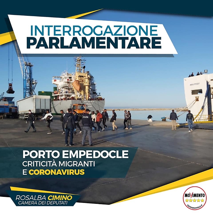 Coronavirus, immigrati in un ex hotel di Porto Empedocle, interrogazione del M5S