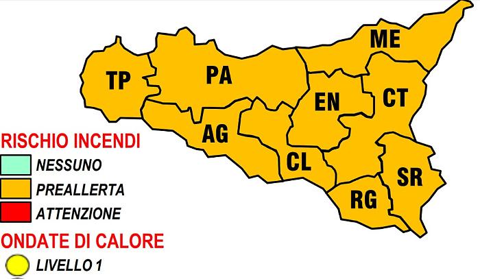 In Sicilia colonnina di mercurio va su: &egrave; preallerta per incendi e ondate di calore