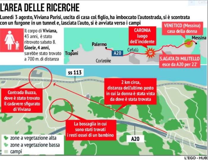 Ecco il tragitto di Viviana e di Gioele
«Uscita dall'autostrada per fare benzina»