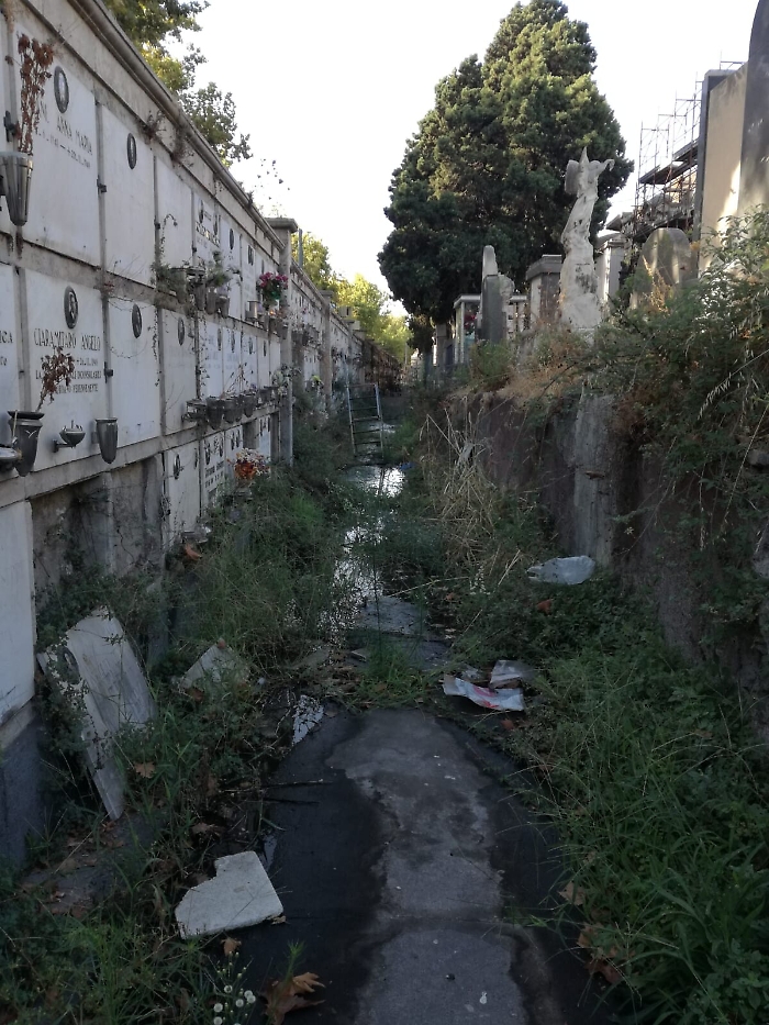 Catania: il cimitero in totale stato di abbandono