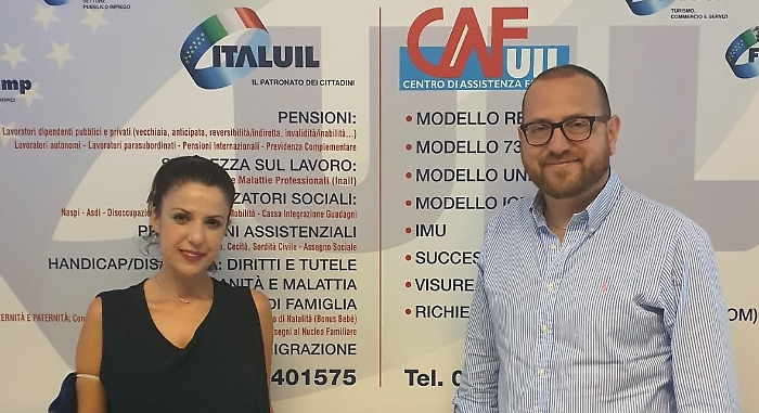 La candidata sindaco di Agrigento, Daniela Catalano, incontra il segretario generale della Uil, Gero Acquisto