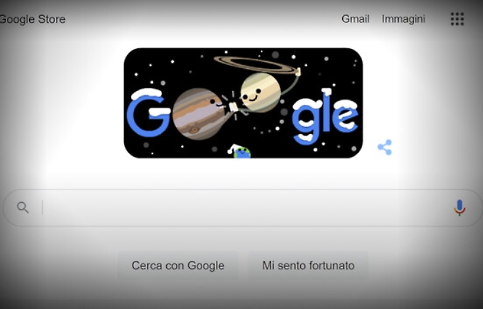 Oggi la storica congiunzione astrale tra Giove e Saturno, anche Google celebra l'evento