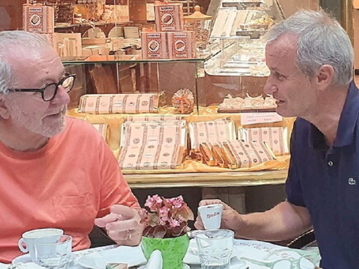 Fabio Pagliara con il presidente della Lega Pro, Ghirelli