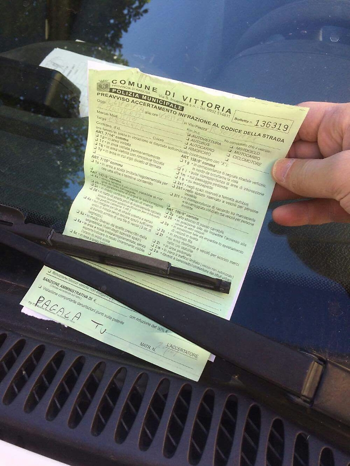 Cittadino restituisce ai vigili urbani di Vittoria una multa con l'aggiunta: &laquo;Pagalo tu&raquo;