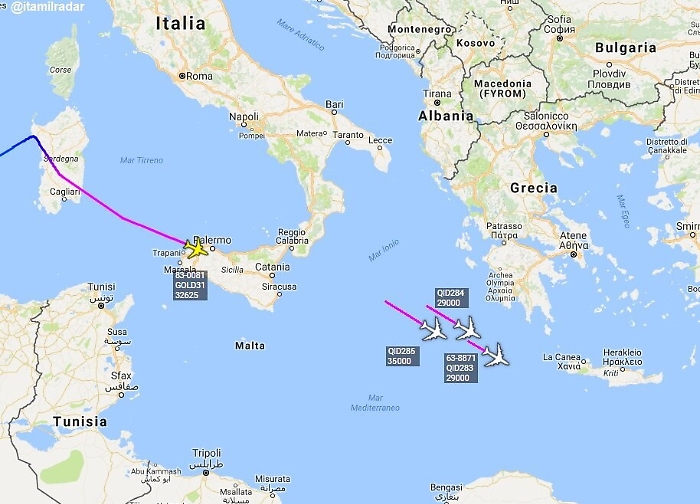 Aerei della Us Navy decollati da Sigonella per pattugliare i cieli della Siria