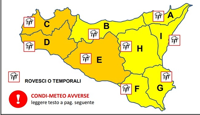 Meteo, prime allerte per maltempo in Sicilia: l'Ovest si colora d'arancione 