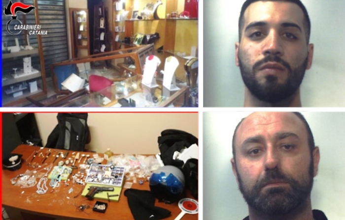 Mascalucia, rapinatori arrestatiall'uscita dalla gioielleria 