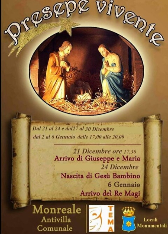 Monreale: suggestivo Presepe vivente nell'ex Monastero dei Benedettini