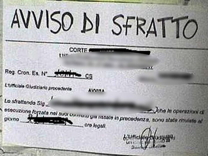 A Catania gli sfratti sono aumentati di quasi venti volte