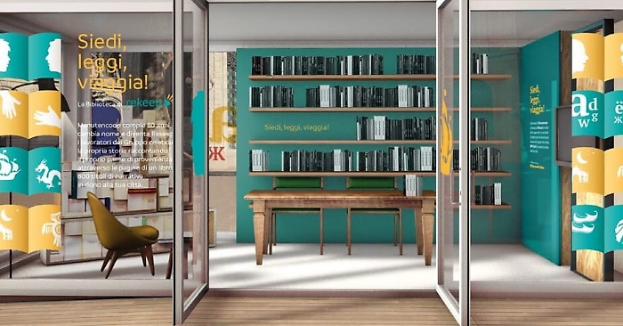 In piazza Universit&agrave; si legge open air con la biblioteca di Rekeep