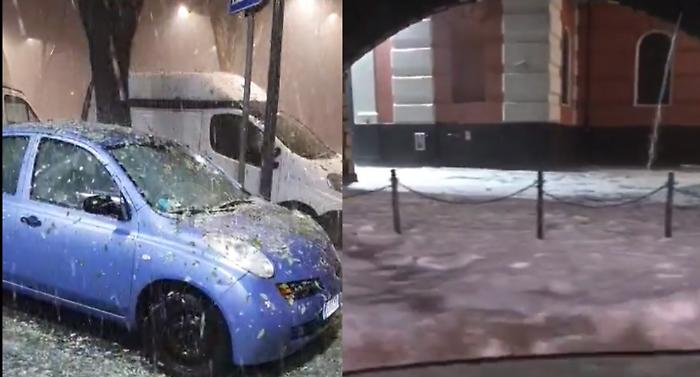 Catania allagata da grandine e pioggia: Archi della Marina sommersi da ghiaccio