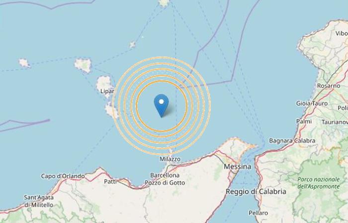 Terremoto nella notte al largo della costa nord orientale della Sicilia