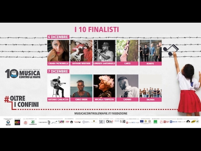 Musica contro le mafie, selezionati 10 finalisti